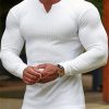 Men's T Shirt Tee Long Sleeve Shirt Plain V Neck Street Sports Long Sleeve Clothing Apparel Fashion Designer Casual Comfortable