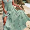 Women's V-neck French Beach Bohemian Print Dress